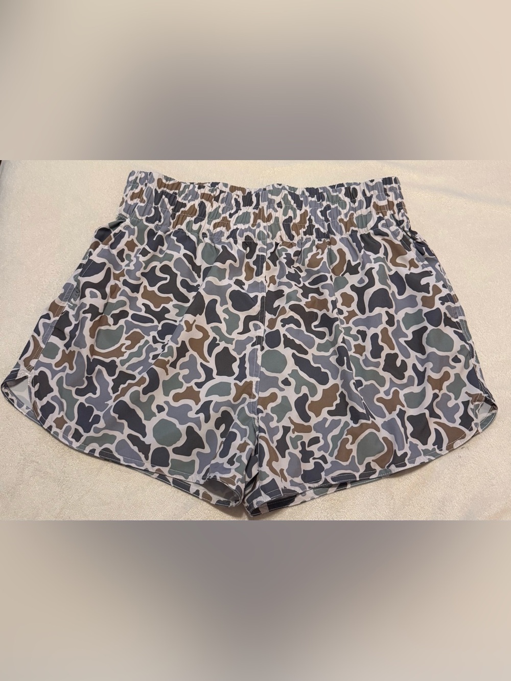 Local Girl Outfitters High Waisted Volley Shorts in Localflage Bluff - Picture 2 of 4